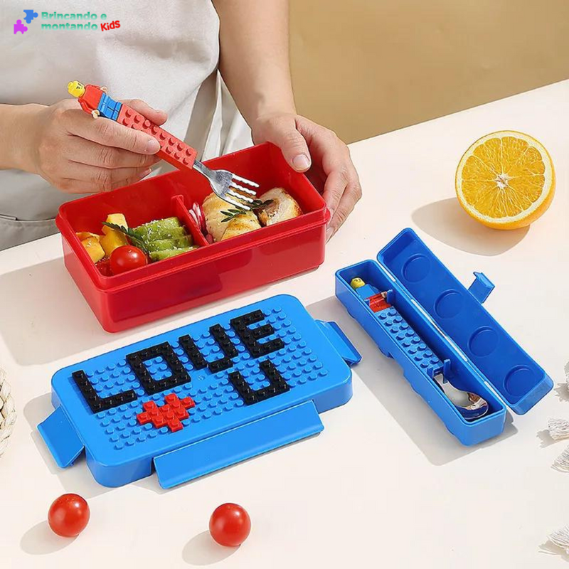 🥗🍰Portable sealed lunch box, colorful and fun building blocks, ideal for picnics.🥗🍰