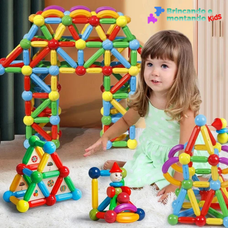 🧩Magnetic Building Blocks Set. Montessori Magnetic Rods, Educational Building Toys for Kids🧩