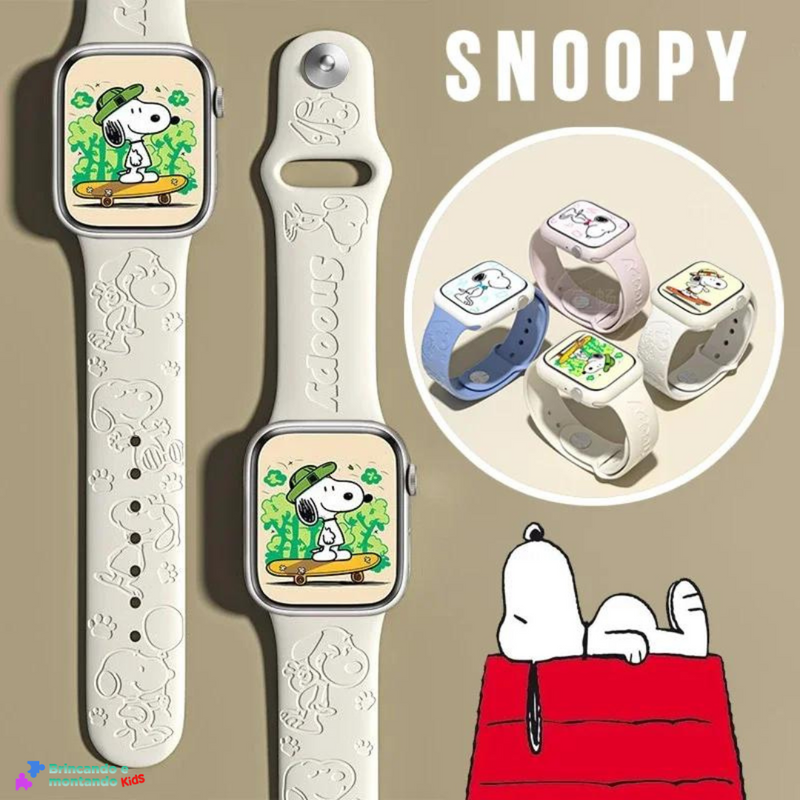 Snoopy Carving Pattern Strap for Apple Watch Band 44mm 40mm 45mm 41mm 38mm 42mm Silicone Solo Loop Bracelet IWatch 8 Ultra 7 6 5