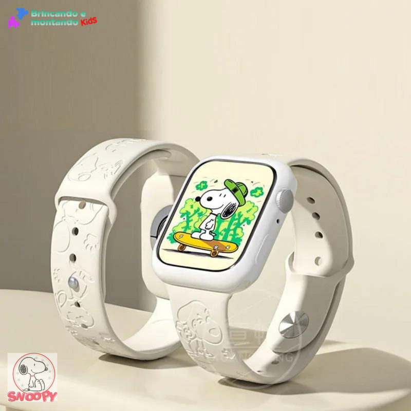 Snoopy Carving Pattern Strap for Apple Watch Band 44mm 40mm 45mm 41mm 38mm 42mm Silicone Solo Loop Bracelet IWatch 8 Ultra 7 6 5