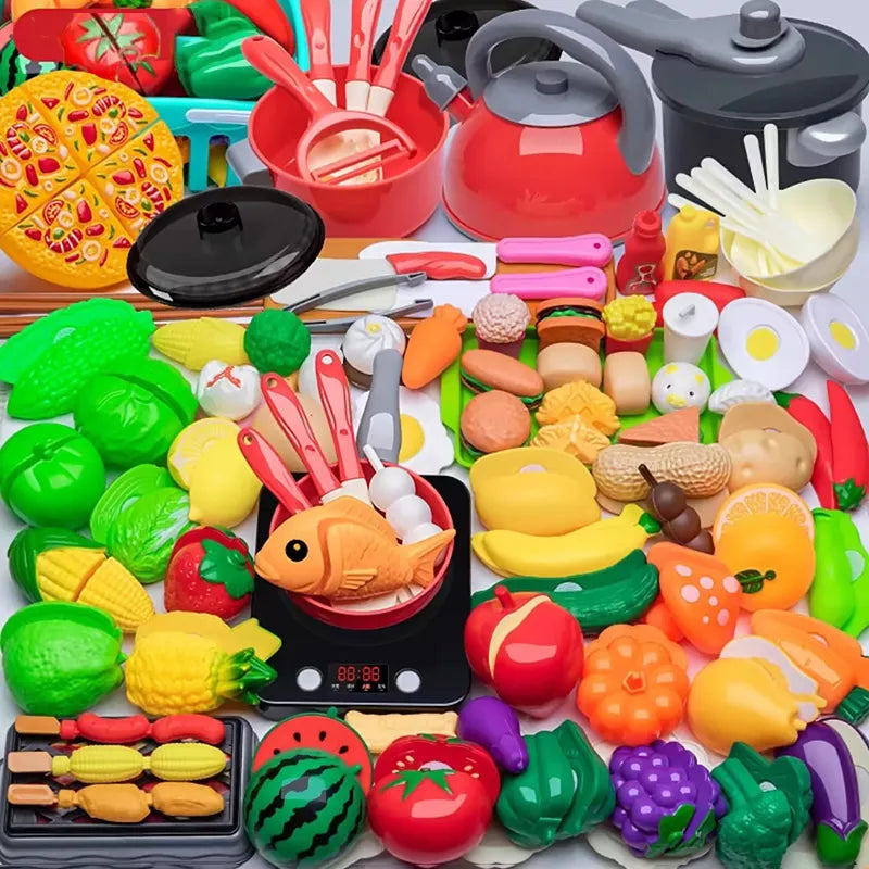 Cutting Play Food Toy for Kids Kitchen Pretend Fruit &Vegetable Accessories Educational Toy for Toddler Children Gift