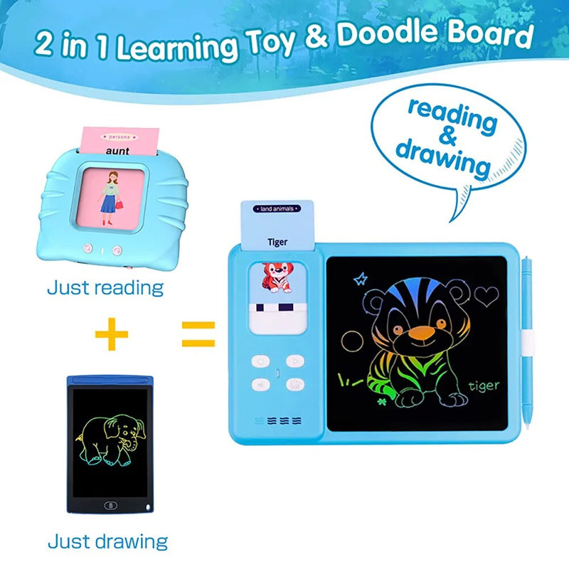 LCD Writing Board Talking Flash Cards Educational Learning Toys Speech Therapy Materials Sensory Toys for Toddlers Kids Gifts