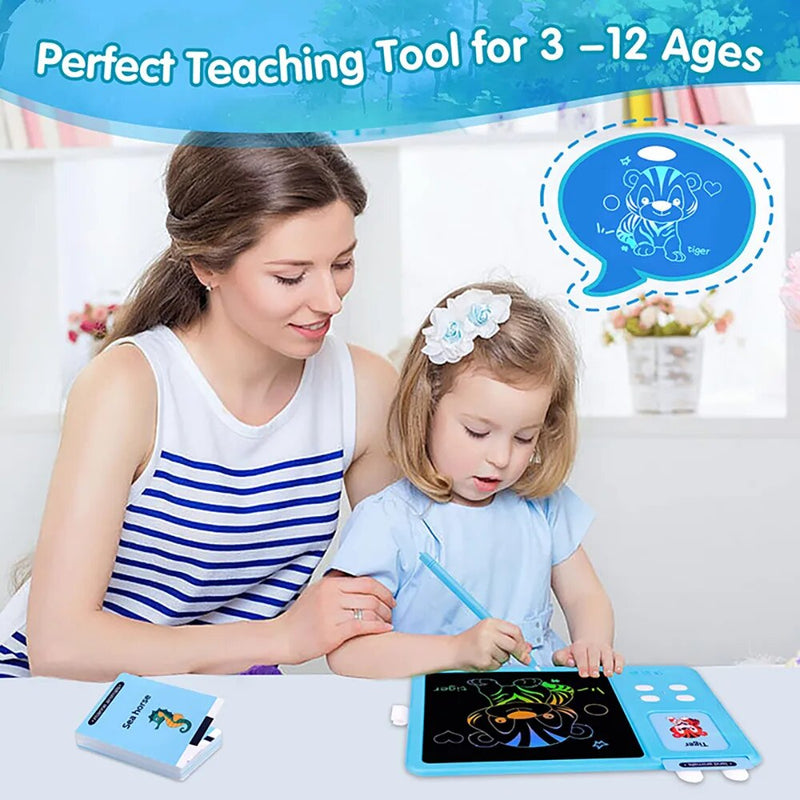 LCD Writing Board Talking Flash Cards Educational Learning Toys Speech Therapy Materials Sensory Toys for Toddlers Kids Gifts