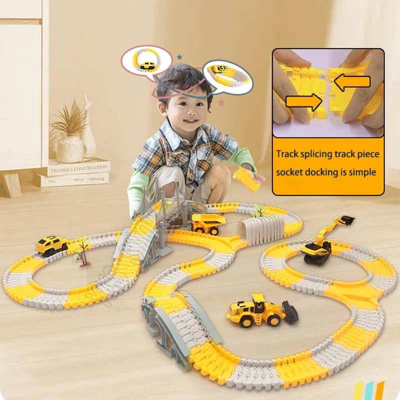 Track car toy track glide children's small train toy car puzzle boy electric car year old electric car crossing car train model
